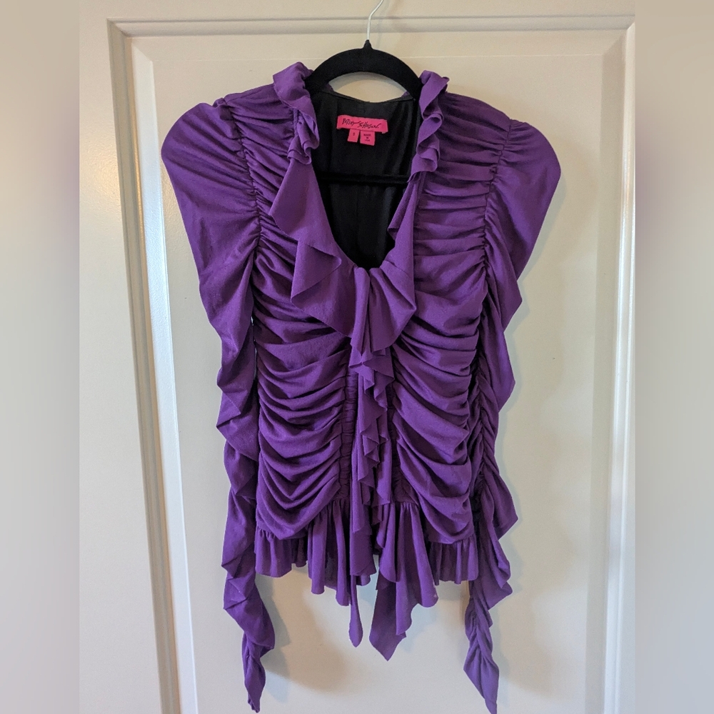 Betsey Johnson Purple Corset Ruffle Top